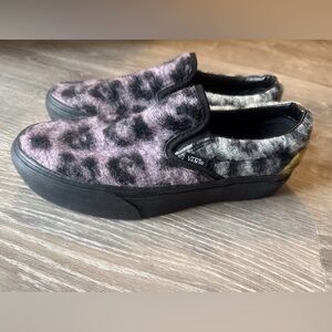 VANS CLASSIC SLIP-ON PLATFORM MIX FUZZY LEOPARD MULTICOLOR Women’s 8.5